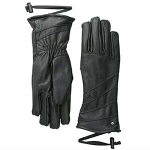Celtek Domo Leather Gloves Womens Large Black Faux Fur Lined Driving Winter New